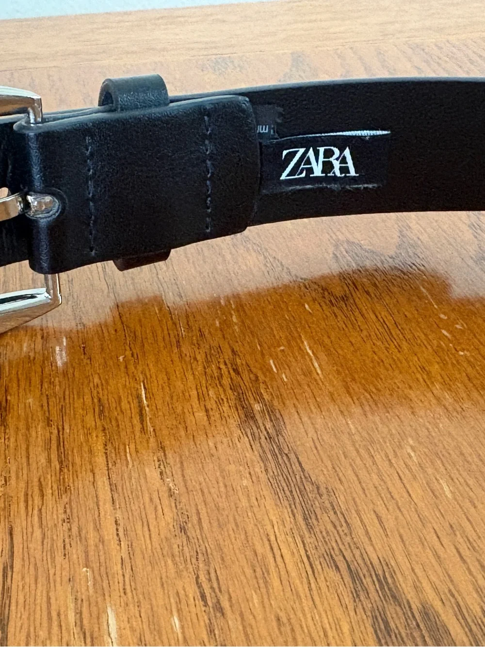 ZARA Woven Rope Belt,Faux Leather Details, Black and White, Size S